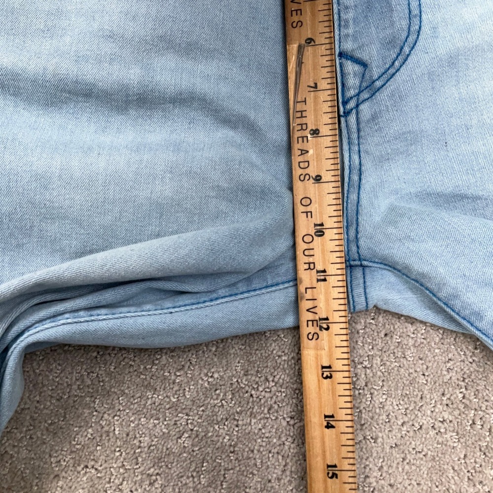 True Religion Ricky Jeans Mens 34 Blue Fade Relaxed Straight Flap Pocket Denim - Picture 8 of 12